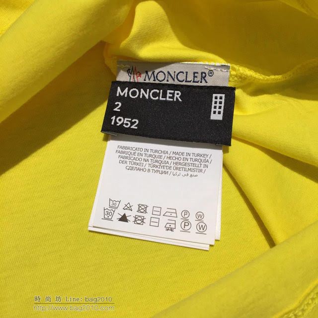 Moncler短袖T 19春夏新款 盟可睞黃色T恤  tzy1699